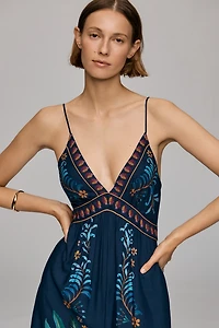 Farm Rio x Anthropologie V Neck Wide Leg Jumpsuit