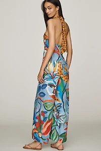 Farm Rio x Anthropologie Printed Halter Jumpsuit