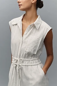 Maeve Crop Wide-Leg Shirting Jumpsuit
