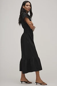 By Anthropologie Pleated Shirting Wide-Leg Jumpsuit