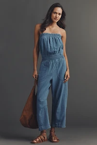 Reese 100% Cotton Strapless Jumpsuit