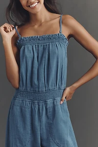 Reese 100% Cotton Strapless Jumpsuit