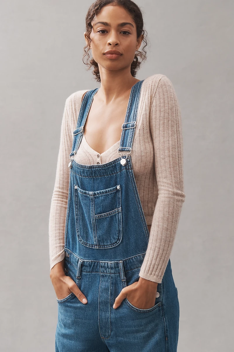 The Adi Denim Flare Overalls by Pilcro