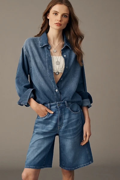 AG Thalia Denim Long Shorts