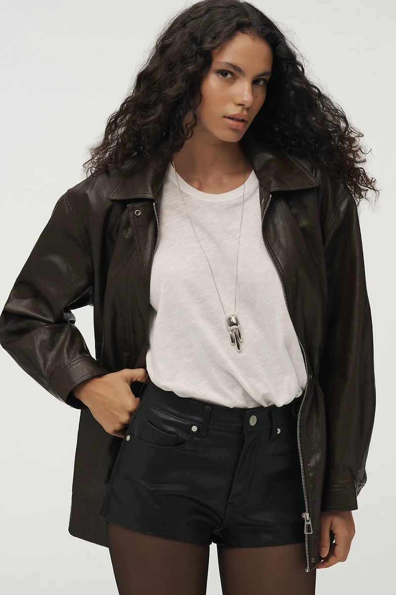 Bl-nk Rock Star Faux-Leather Shorts