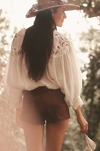 Bl-nk Fortune Cookie Leather Shorts