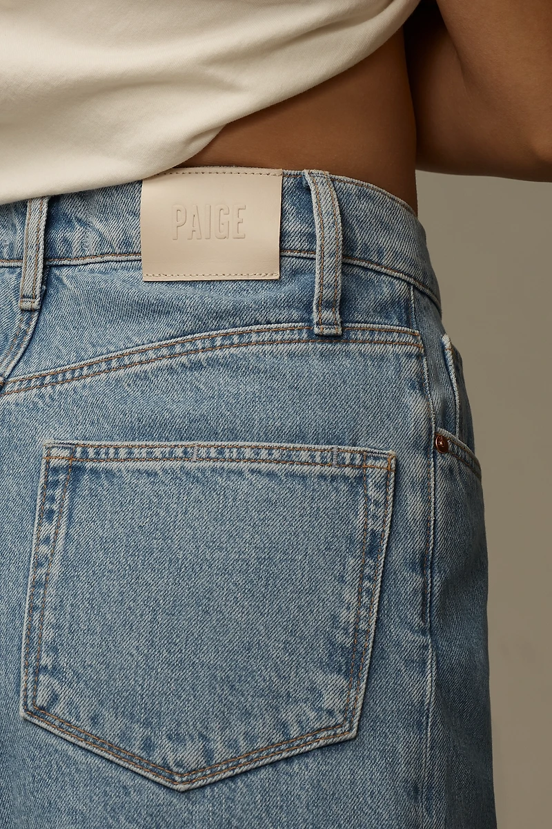 PAIGE Eva High-Rise Polished Long Denim Shorts