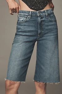 PAIGE Cadee High-Rise Denim Bermuda Shorts