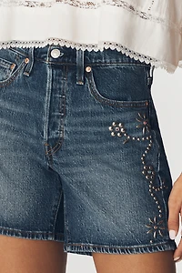 Anna Sui Studded Denim Shorts