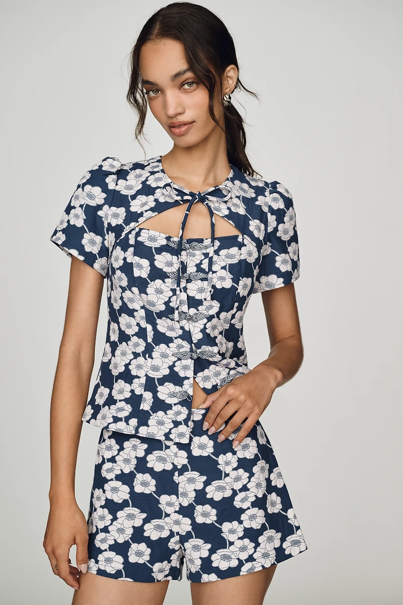 Maeve Mid-Rise Floral Shorts