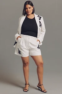 Dolan Left Coast Linen Blend Floral Embroidered Shorts