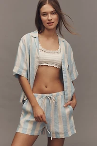 TROVATA Charlie Linen Striped Shorts