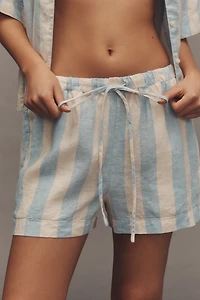 TROVATA Charlie Linen Striped Shorts