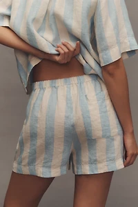 TROVATA Charlie Linen Striped Shorts