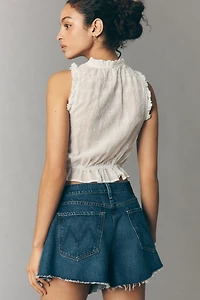 MOTHER Flutter Frayed Denim Shorts