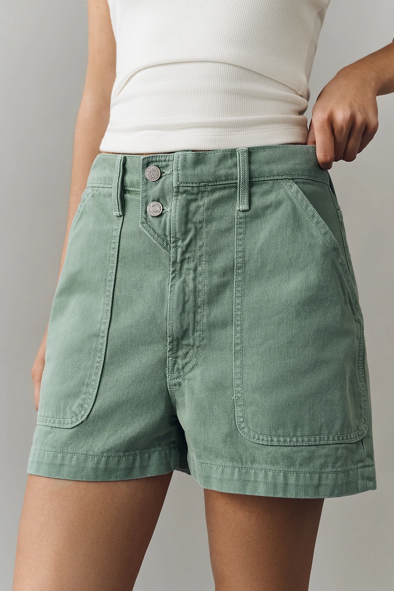 MOTHER Detour Cotton High Rise Shorts