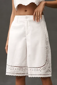 By Anthropologie Cutwork Bermuda Shorts