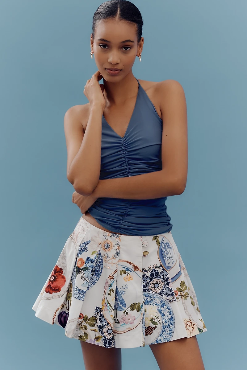 Maeve Printed Pleated Skort
