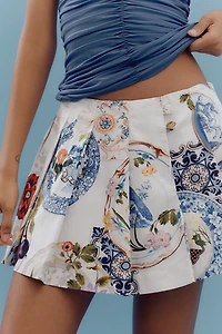 Maeve Printed Pleated Skort