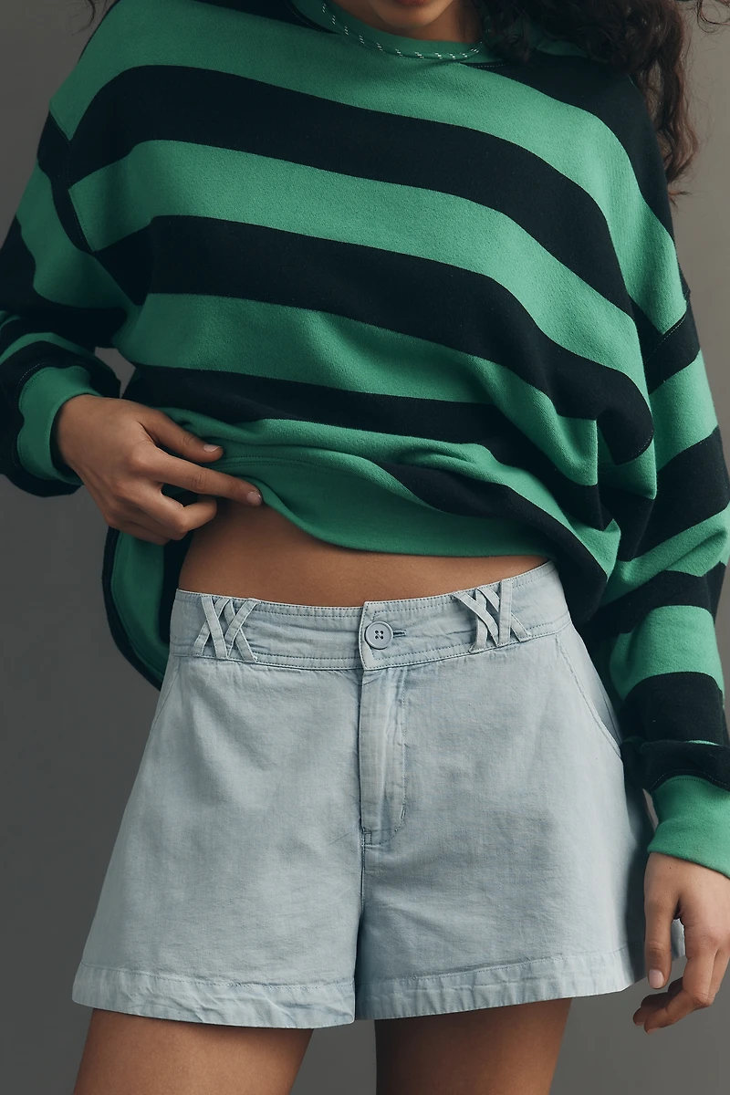 By Anthropologie Tie-Waist Denim Shorts