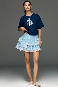 Maeve Love Note Ruffle Skort