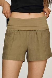 4OUR Dreamers Linen Foldover Shorts