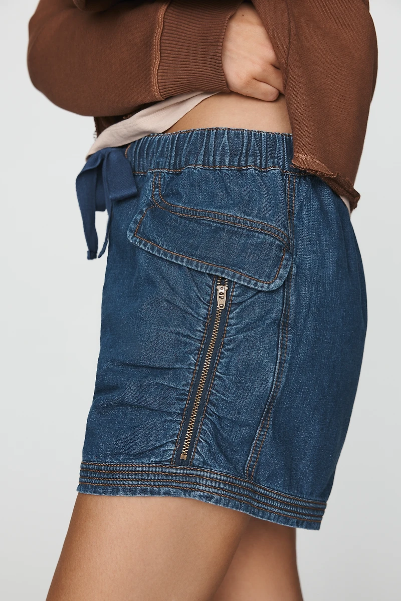 Pilcro 100% Cotton Ruched Flight Shorts
