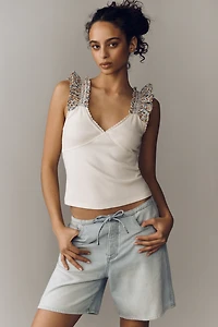 DL1961 Sienna Low-Slung Tie-Waist Denim Shorts