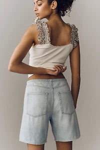 DL1961 Sienna Low-Slung Tie-Waist Denim Shorts