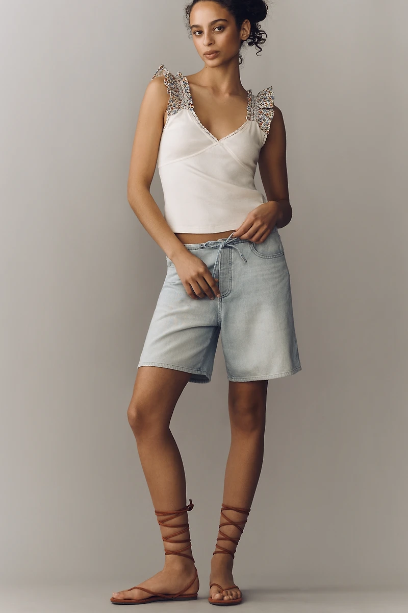 DL1961 Sienna Low-Slung Tie-Waist Denim Shorts