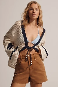 Avec Les Filles V-Yoke Denim Rancher Shorts