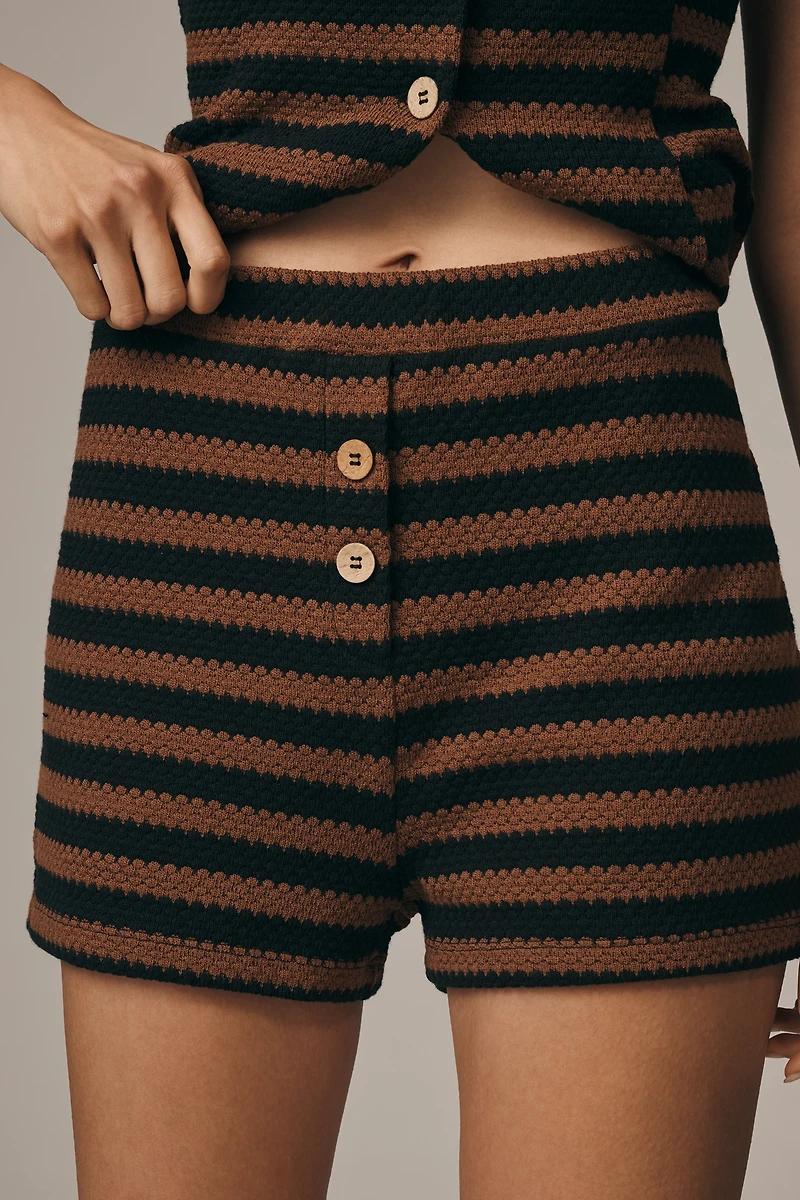 Maeve Retro Striped Knit Shorts