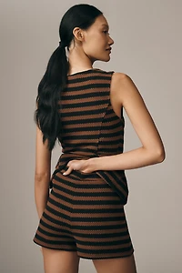 Maeve Retro Striped Knit Shorts