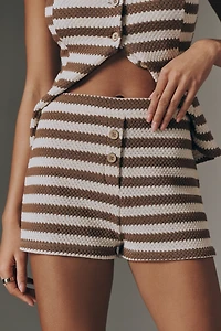 Maeve Retro Striped Knit Shorts