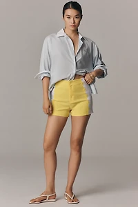 Maeve Surf City Linen Blend Embellished Shorts