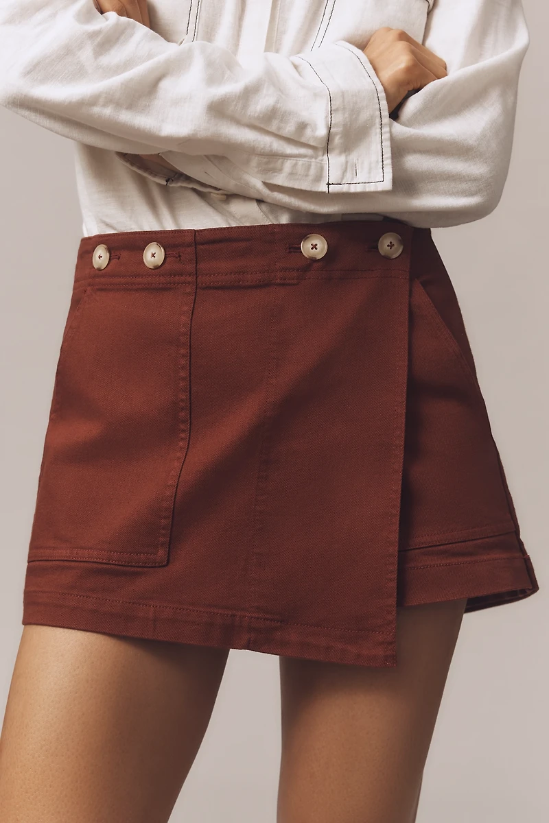 The Kit High-Rise Utility Skort by Pilcro