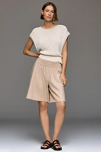 Somerset Linen Stretch Longline Shorts