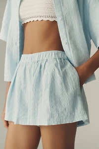 Maeve Cotton Textured Pull-On Shorts