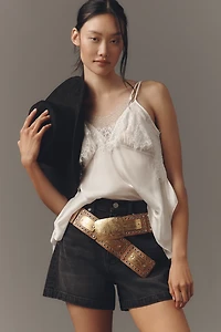 Pistola Saige High-Rise A-Line Denim Shorts