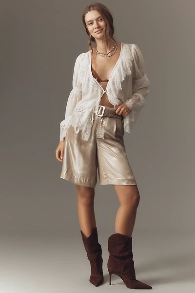 By Anthropologie Liquid Shine Bermuda Shorts