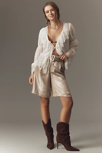 By Anthropologie Liquid Shine Bermuda Shorts