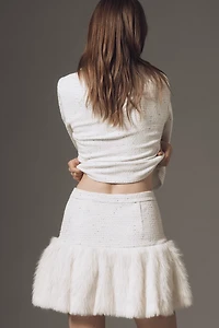 Maeve Twofer Faux Fur Mini Skort