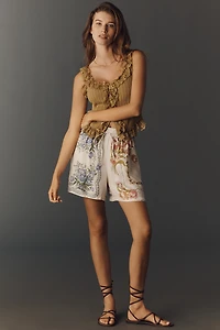 The Brooklin Tie-Front Printed Pull-On Shorts by Maeve