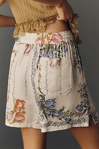 The Brooklin Tie-Front Printed Pull-On Shorts by Maeve