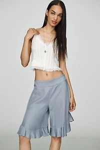 By Anthropologie Silken Longline Skirty Shorts