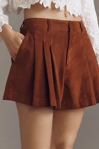 Pilcro Corduroy Pleated Skirty Shorts