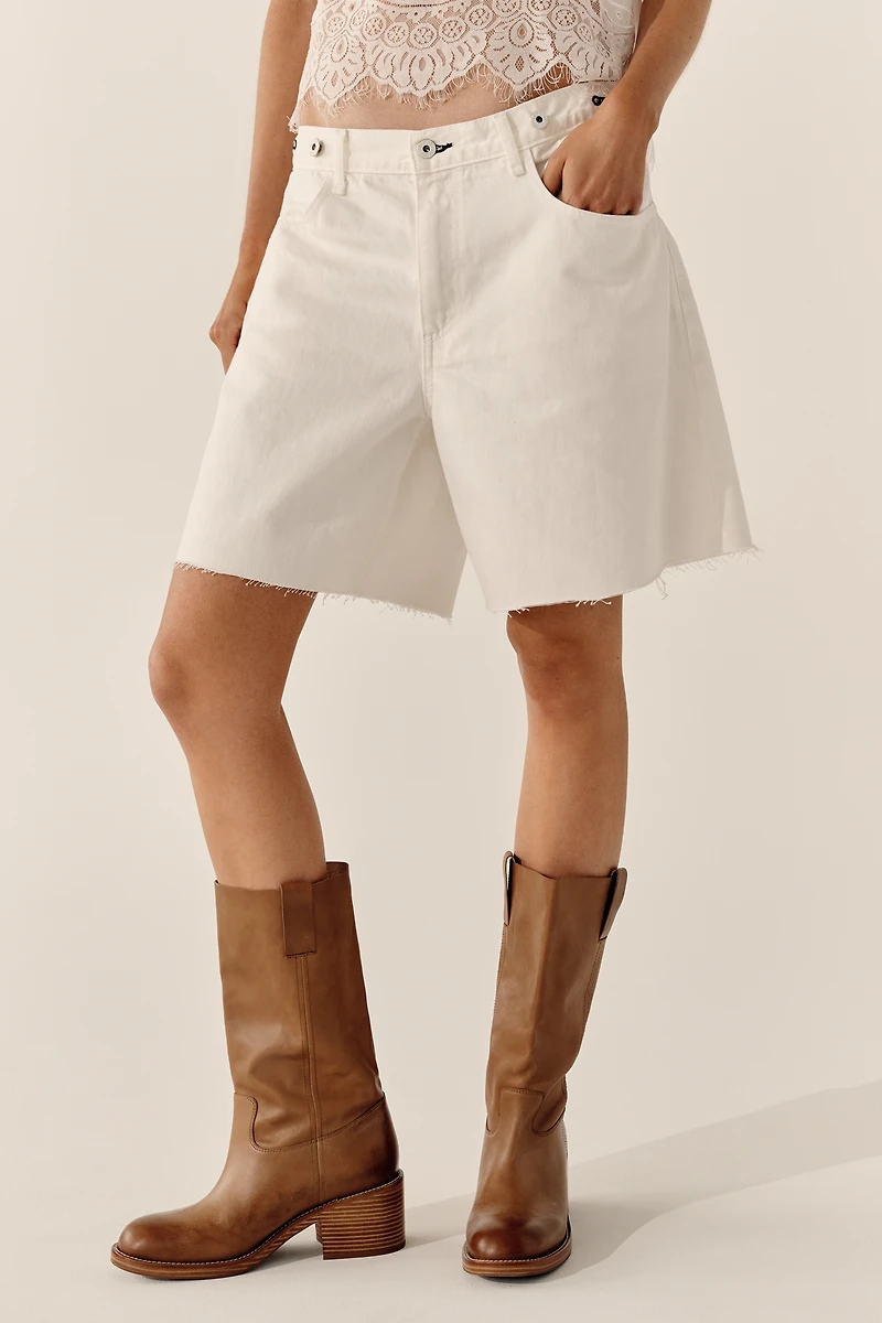 ASKK NY Pony 100% Cotton Wide-Leg Shorts