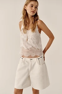ASKK NY Pony 100% Cotton Wide-Leg Shorts