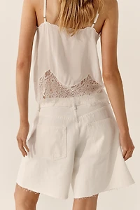 ASKK NY Pony 100% Cotton Wide-Leg Shorts