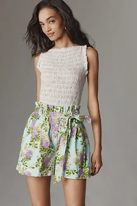 Hope for Flowers by Tracy Reese Belted Seersucker Shorts